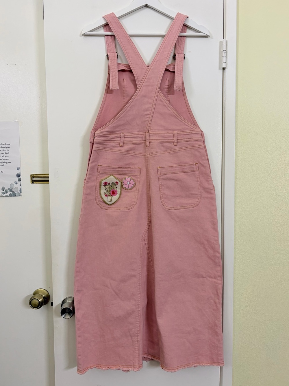 Spell & The Gypsy Collective Candy Denim Pinafore Pink Overall Midi Dress M - Picture 8 of 11